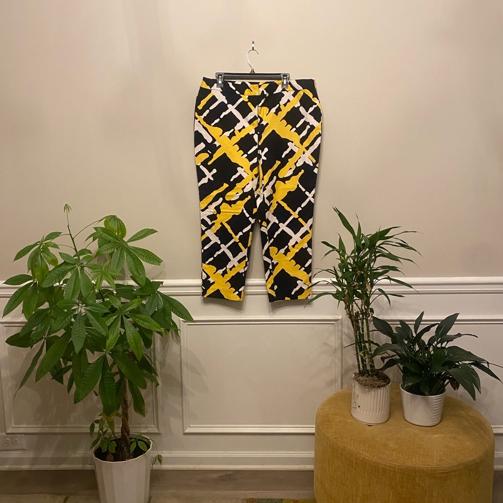 Liz Claiborne Yellow and Black Graphic Pants